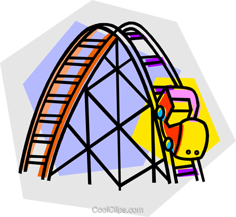 480x440 Roller Coaster Rides Royalty Free Vector Clip Art Illustration