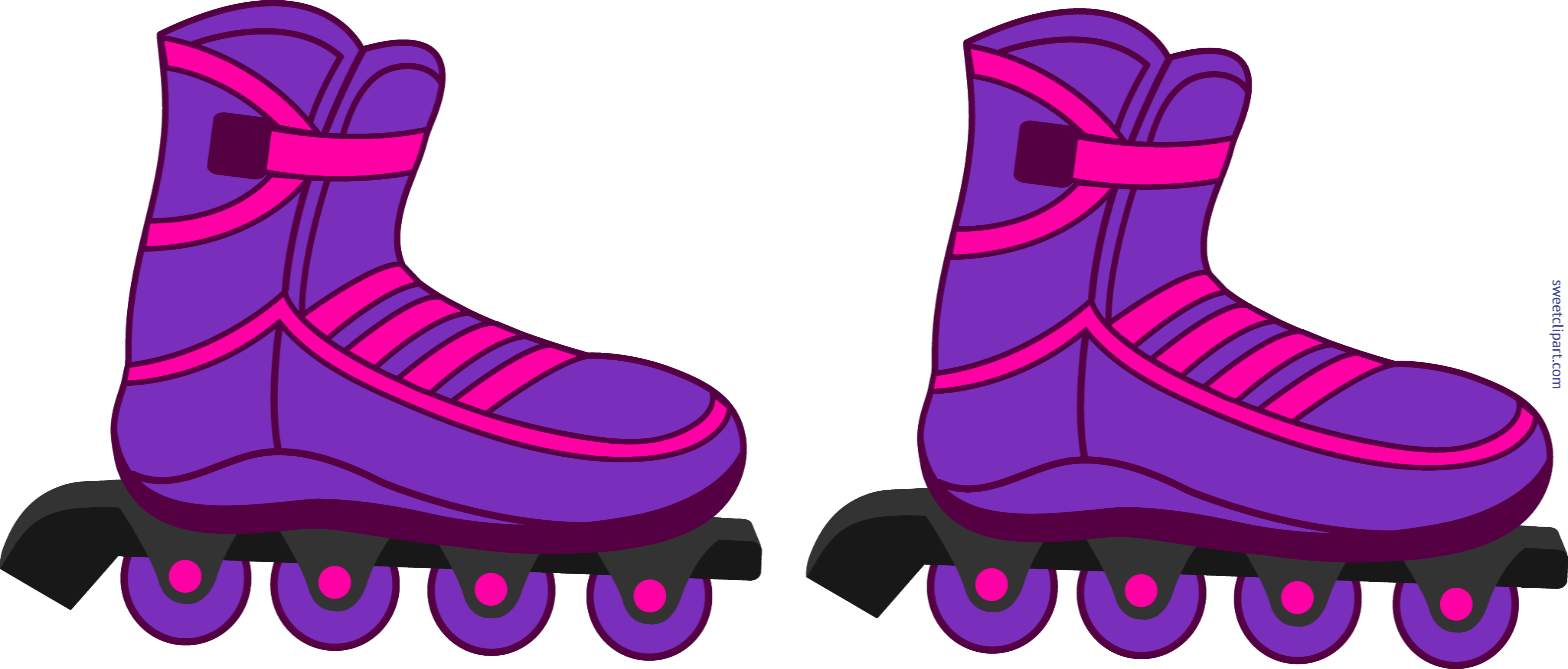 8285x3534 Rollerblades Purple Clip Art