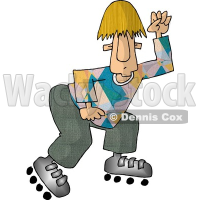 400x400 California Man Rollerblading Clipart Picture Djart