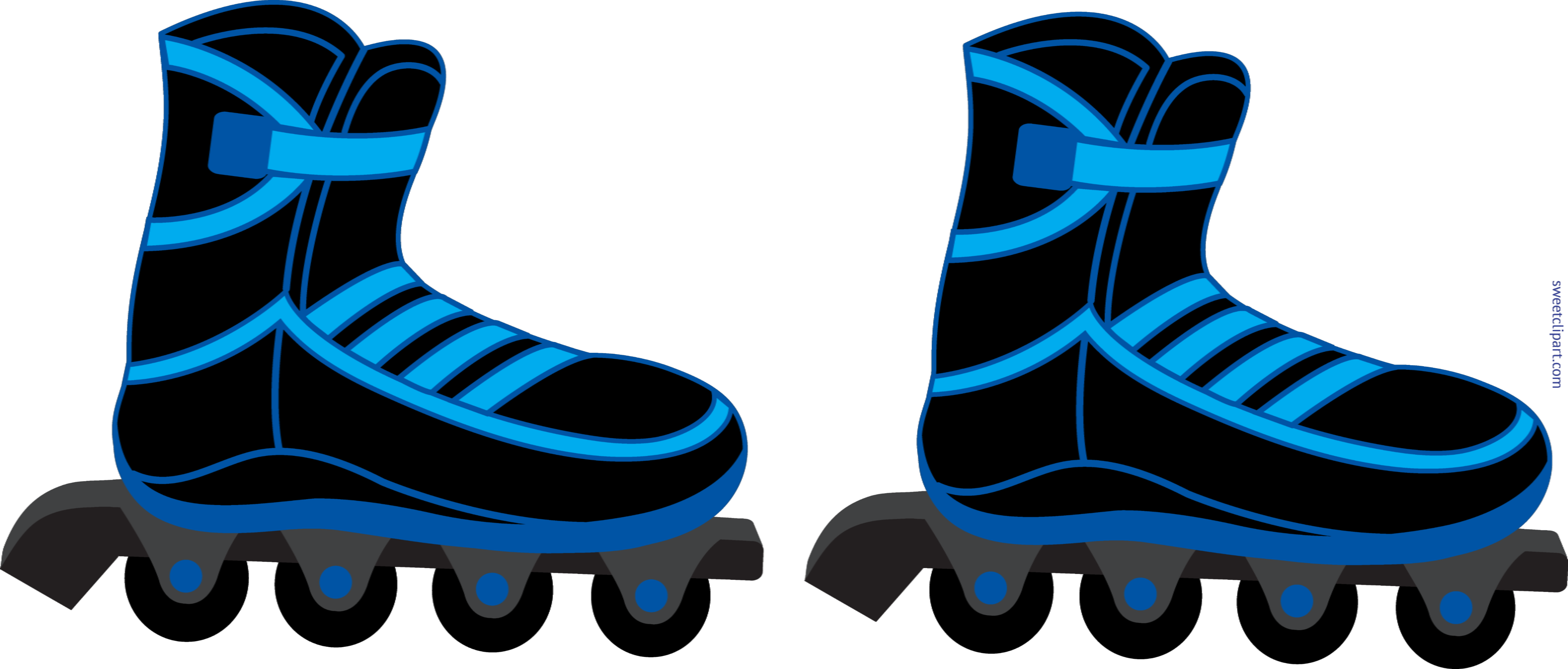 8272x3530 Rollerblades Blue Clip Art