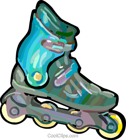 430x480 Rollerblades Royalty Free Vector Clip Art Illustration Vc048272