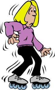 180x296 Rollerblading Beginner Clip Art