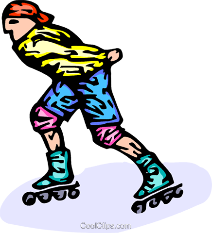 436x480 Rollerblading Royalty Free Vector Clip Art Illustration Vc065778