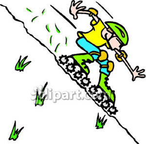 300x297 A Person Rollerblading Down A Hill Royalty Free Clipart Picture