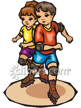 263x350 Boy And Girl Roller Blading