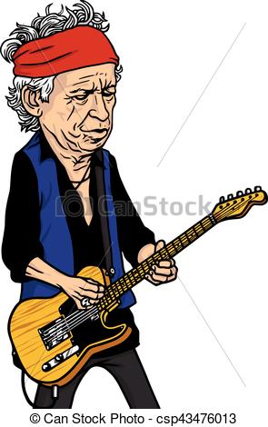 295x470 Keith Richards Of The Rolling Stones Black And White Cartoon