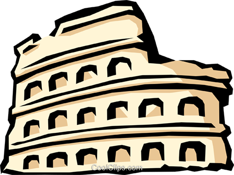 480x358 Roman Coliseum Royalty Free Vector Clip Art Illustration Arch0278