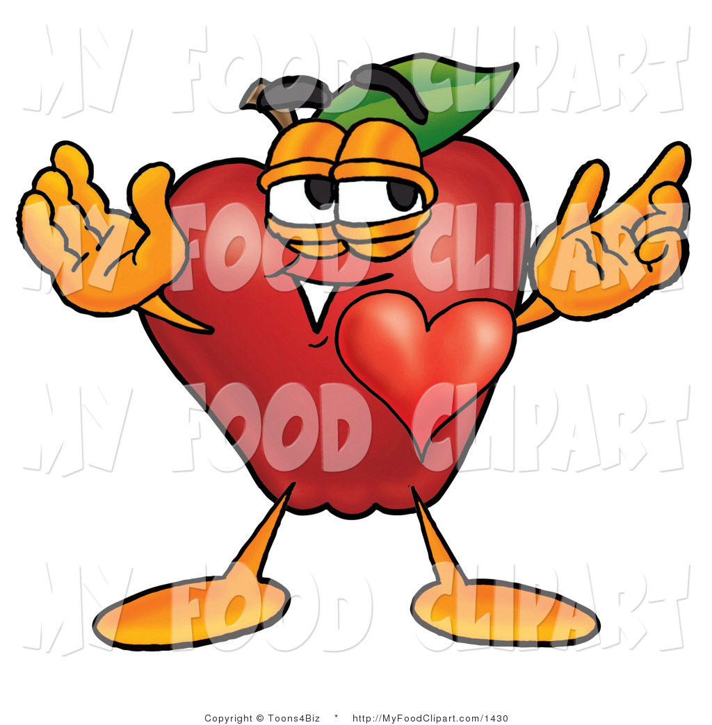 1024x1044 Food Clip Art Of A Cute Romantic Red Apple Character Mascot