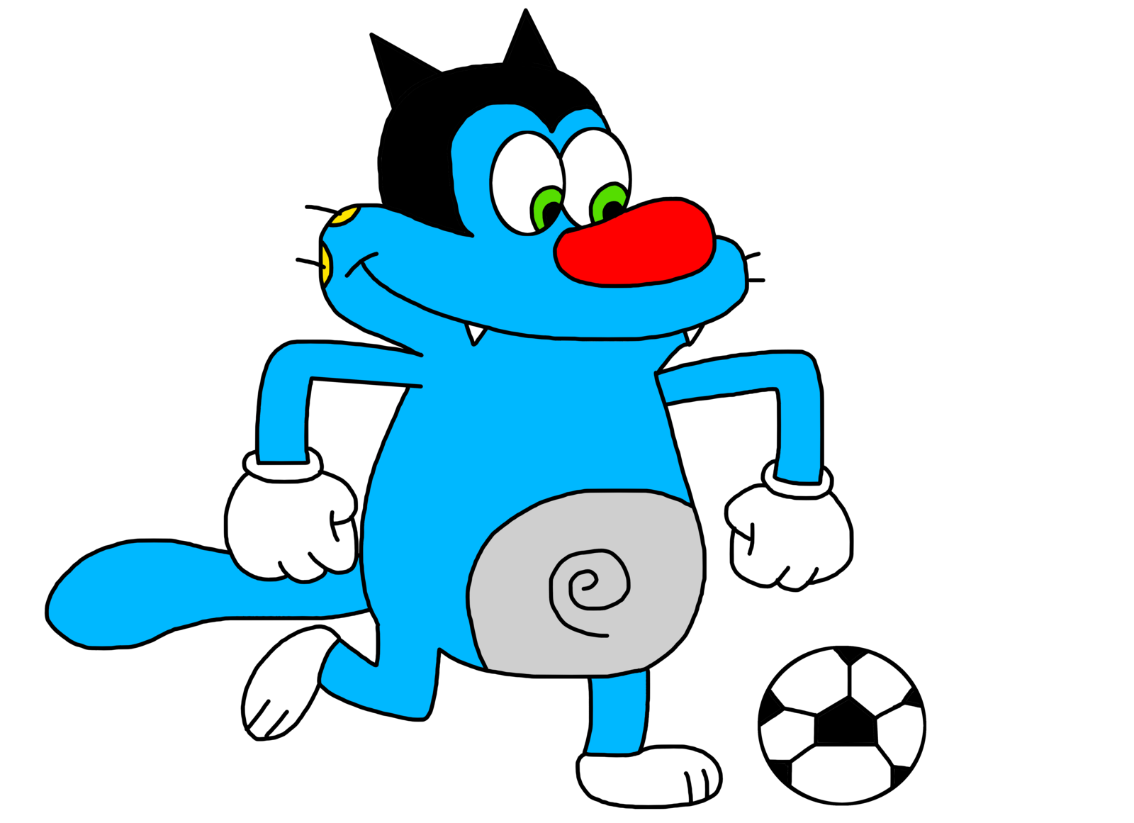 1600x1161 Oggy Going To Kick Soccer Ball Clipart Panda