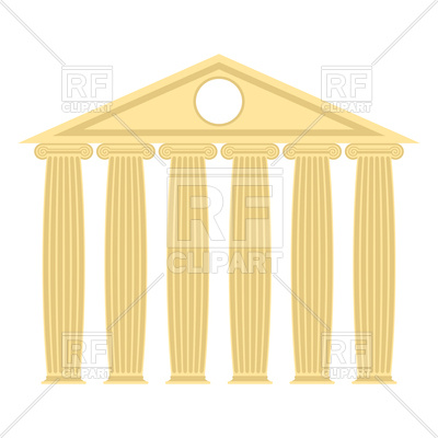 400x400 Greek Temple With Columns And Roof Royalty Free Vector Clip Art
