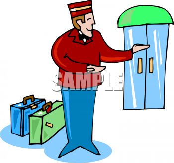 350x328 Bellhop Taking Luggage To A Room