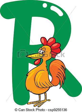 344x470 Cartoon Illustration Of R Letter For Rooster Clip Art Vector