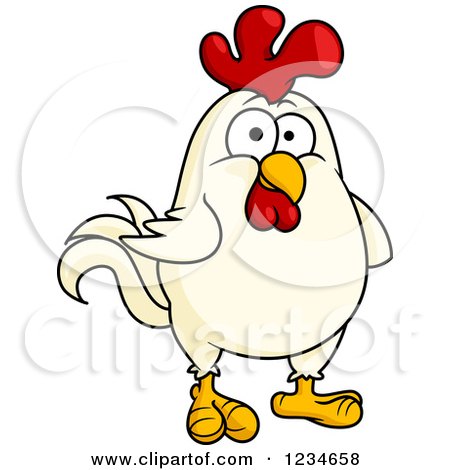 450x470 Clipart Of A Sketched Rooster