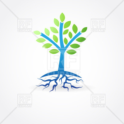 400x400 Simple Spring Tree With Roots Royalty Free Vector Clip Art Image