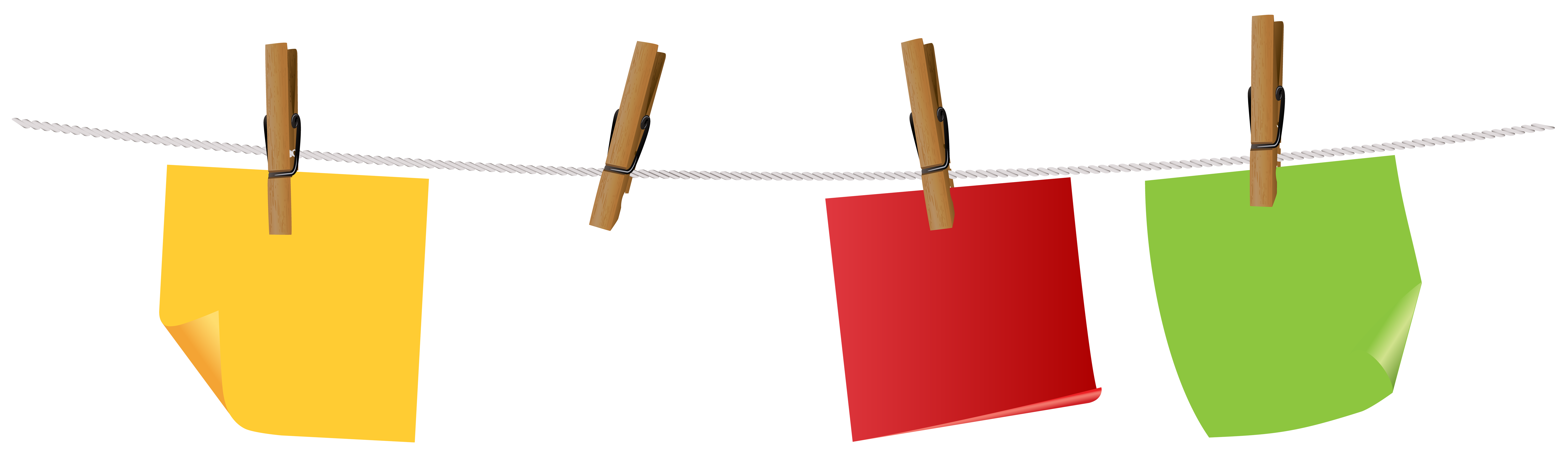 8000x2364 Sticky Notes Hanging On Rope Png Clip Art