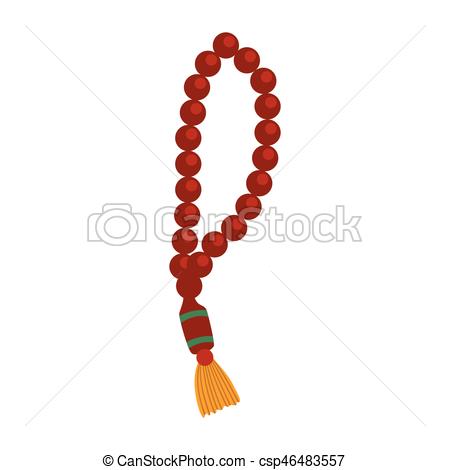 450x470 Wooden Rosary, Colorful Vector Illustration Isolated On
