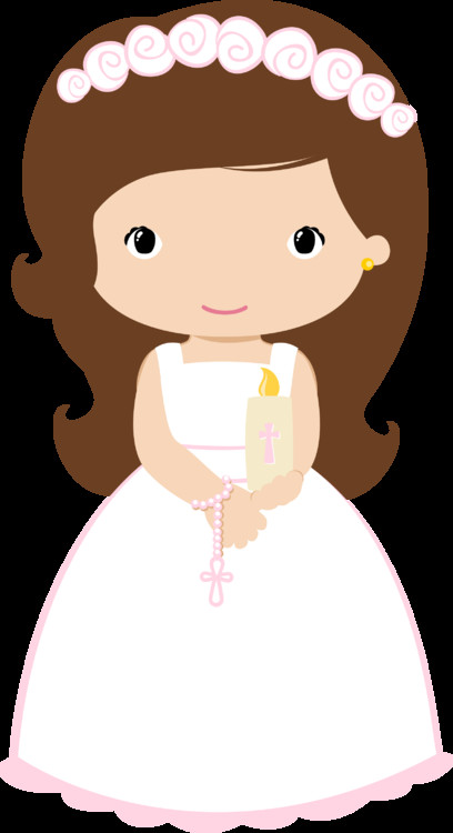 408x750 Awesome First Communion Clip Art First Munion Girl With Candle