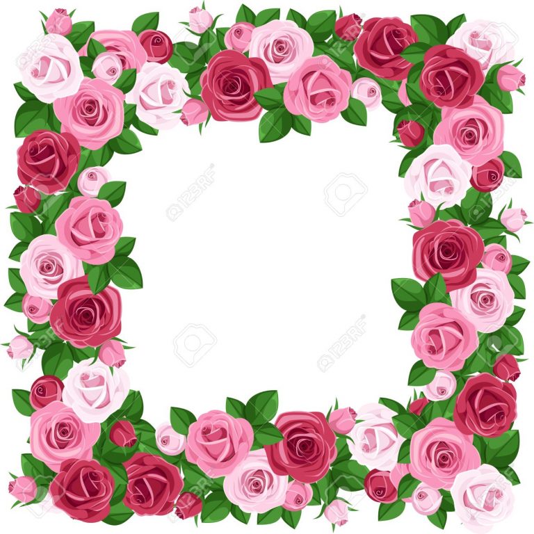 768x768 Pink Rose Border Clip Art Free 20960674 Frame With Red And Pink