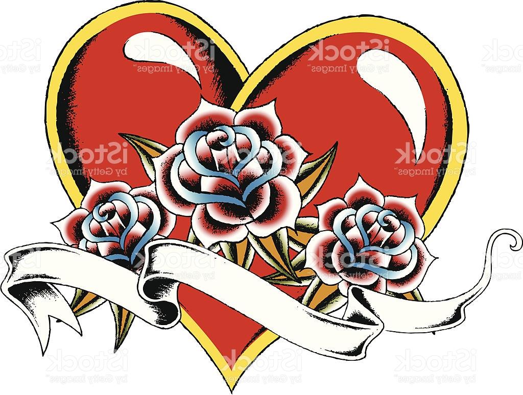 1024x774 Best Hd Heart With Rose Tattoo Drawing Vector Images