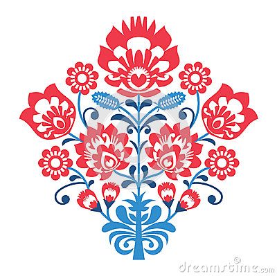 400x399 Polish Folk Art Pattern With Flowers