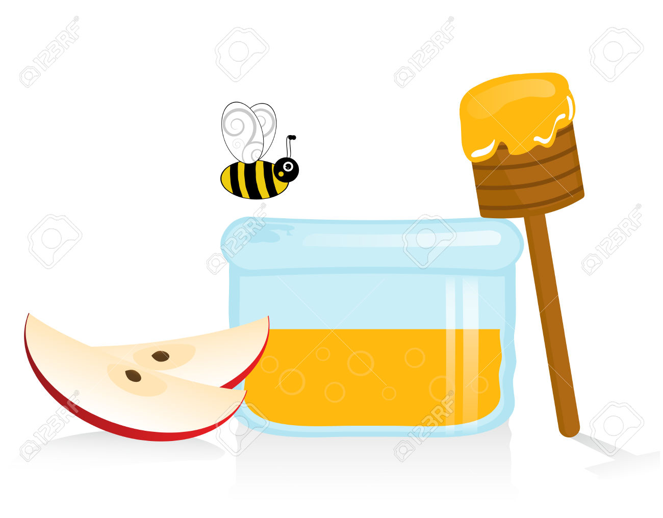 1300x1016 Apple In Honey Clipart