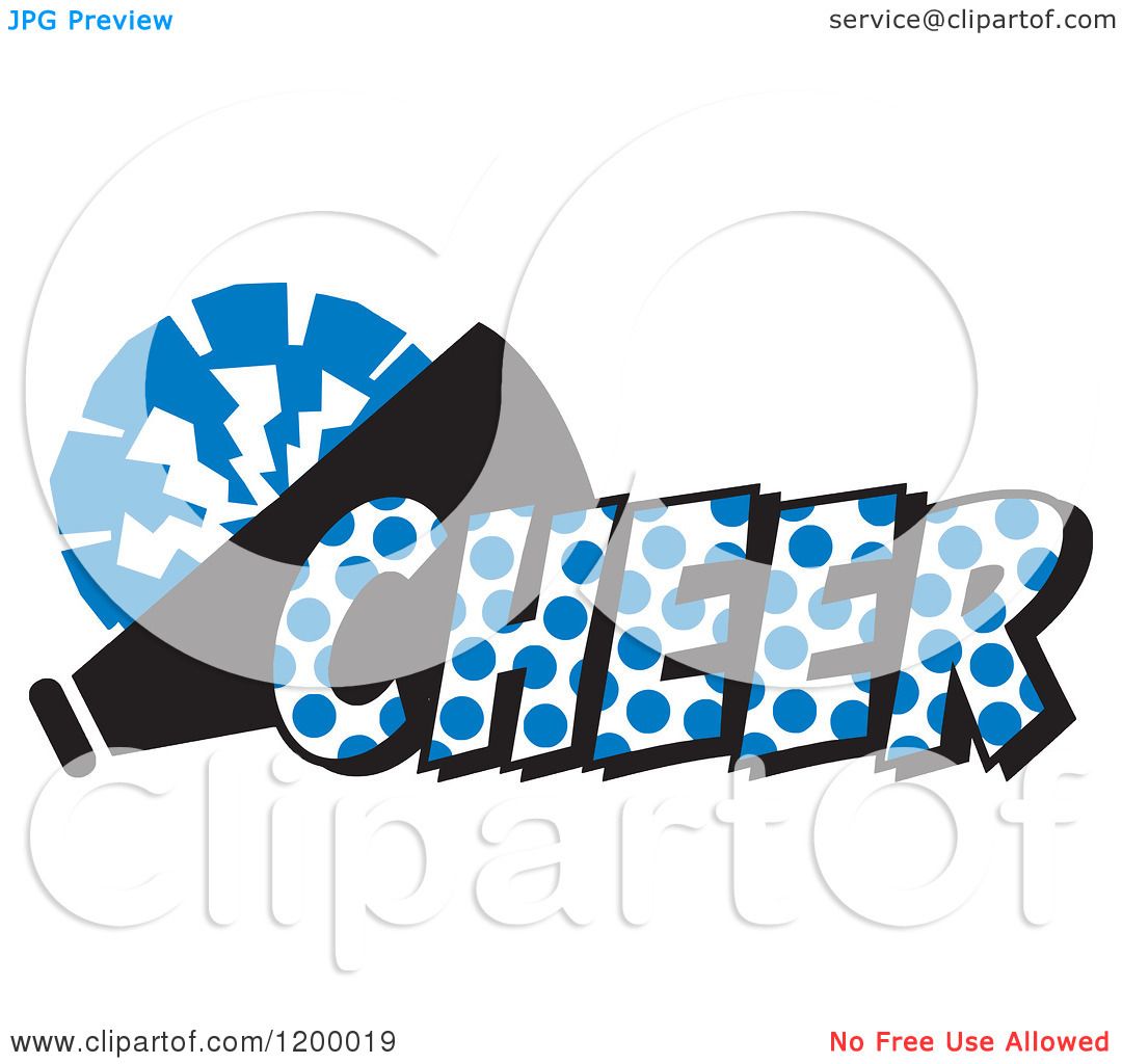 1080x1024 Clipart Of A Royal Blue Polka Dot Cheer