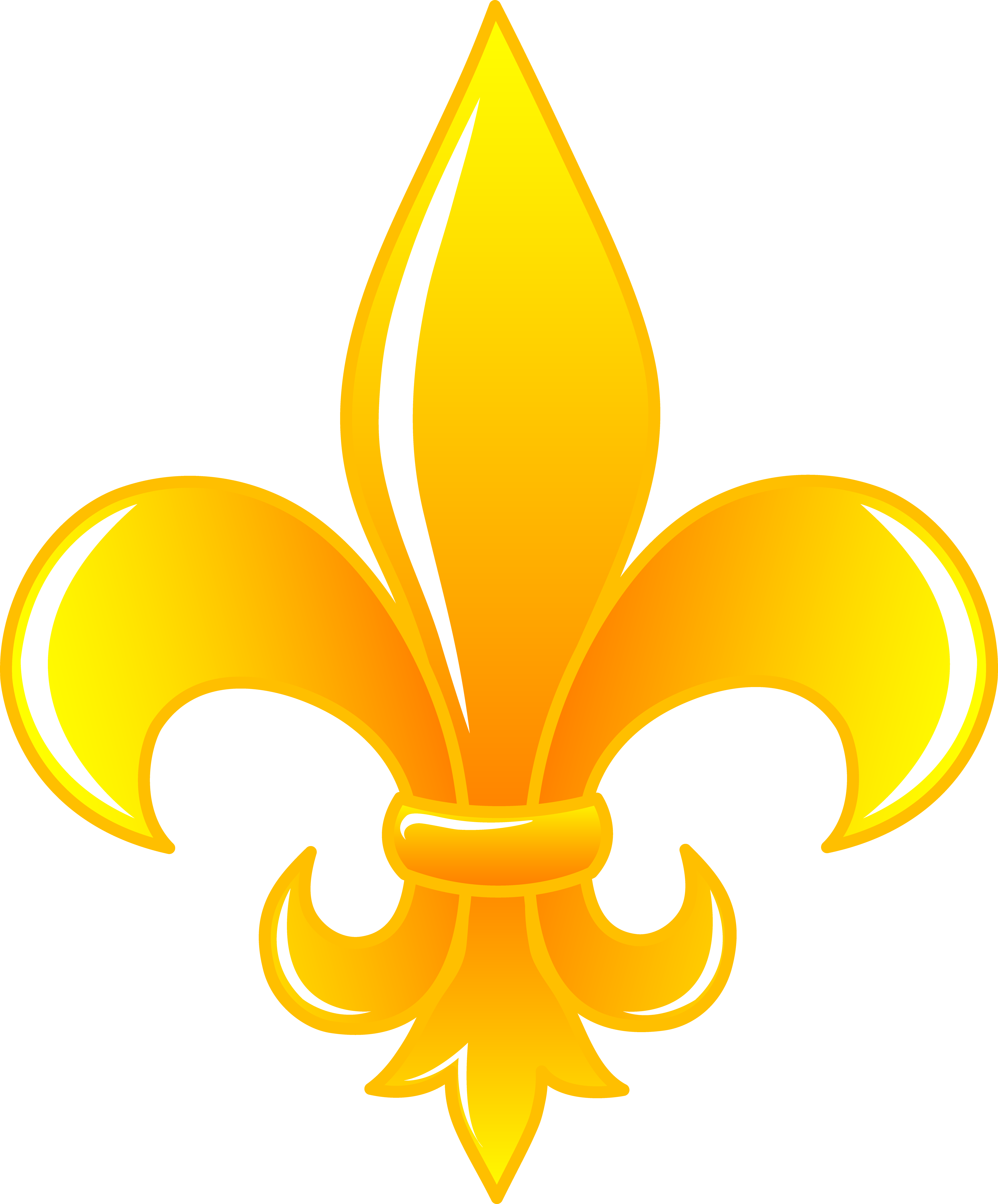 4501x5429 Fleur De Lis Shiny Gold Clip Art