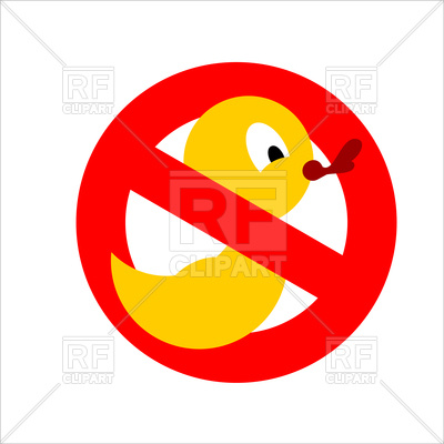 400x400 Stop Sign, Yellow Rubber Duck For Bathing Forbidden Royalty Free