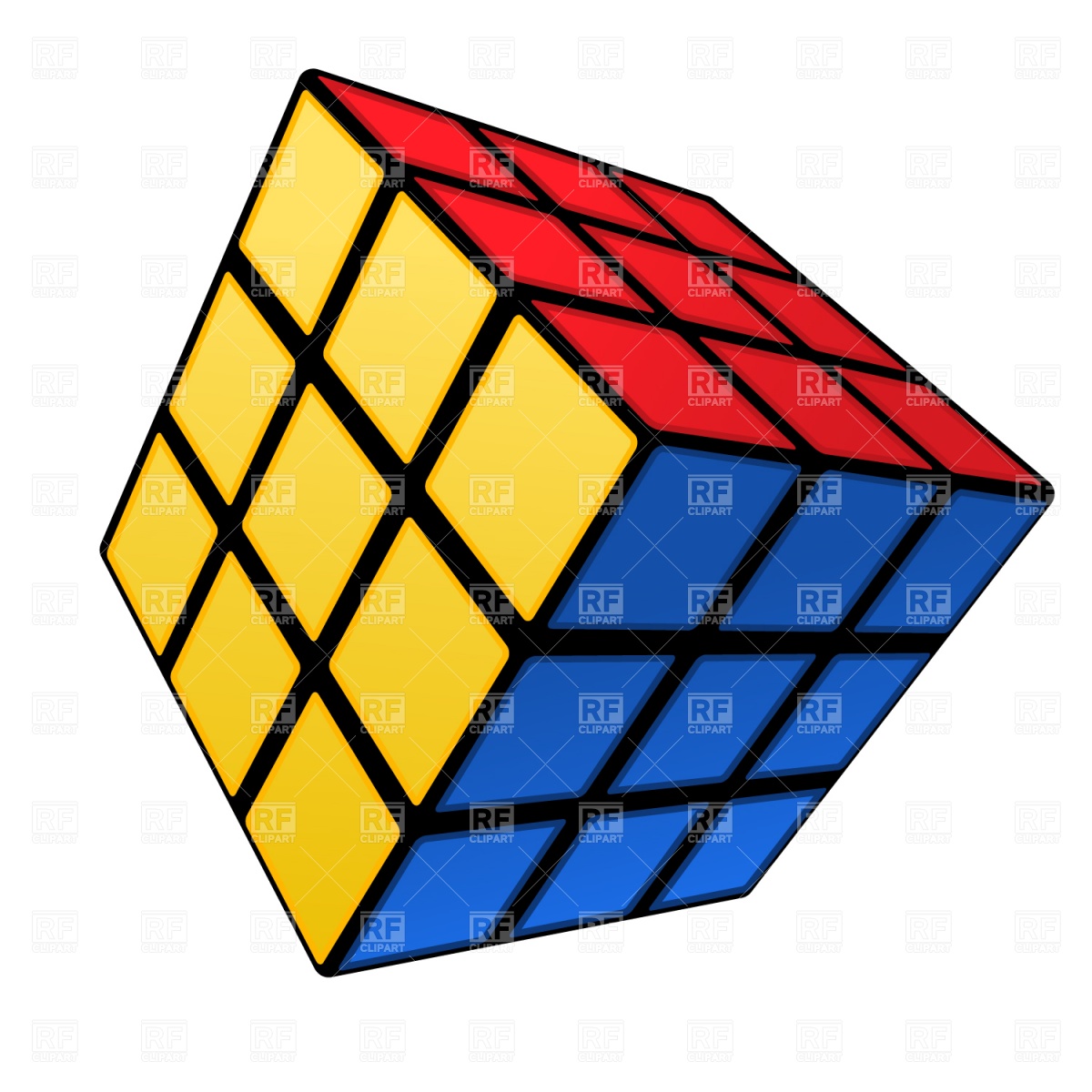 1200x1200 Rubik's Cube Royalty Free Vector Clip Art Image