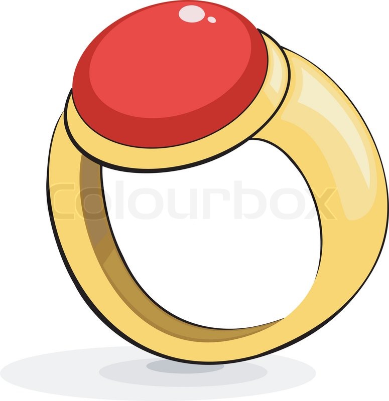 775x800 Gold Ring With A Ruby Stock Vector Colourbox