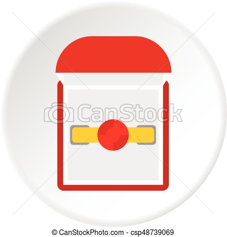 450x470 Gold Ring With Ruby In A Red Velvet Box Icon In Flat Circle