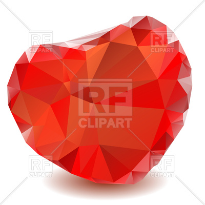 400x400 Red Crystal Heart Royalty Free Vector Clip Art Image