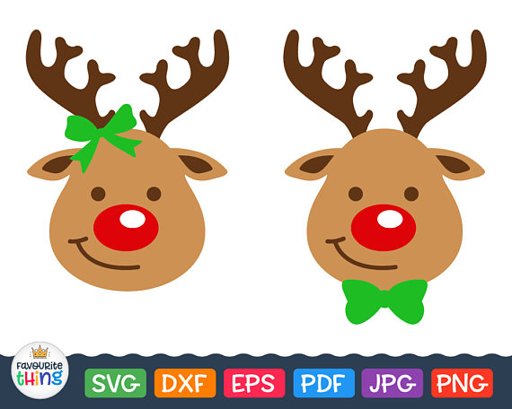 570x456 Rudolph Svg Santa Reindeer Head With Red Nose Svg Christmas Clip