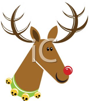 309x350 Royalty Free Clip Art Image Red Nosed Reindeer