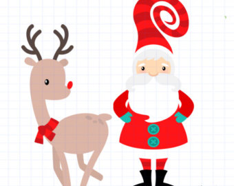 340x270 Santa And Rudolph Clipart