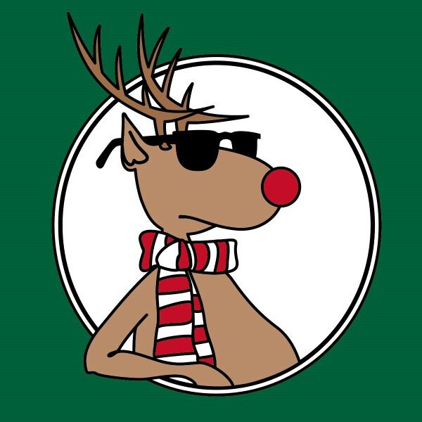 600x600 Cool Rudolph Modern Contemporary Christmas Illustration