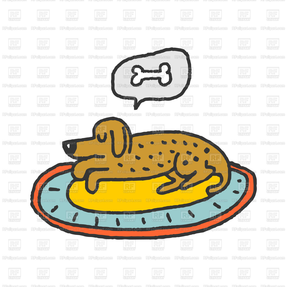 1200x1200 Dog On Rug Sleeps Isolated Royalty Free Vector Clip Art Image