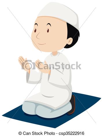 356x470 Man On Prayer Rug Clipart