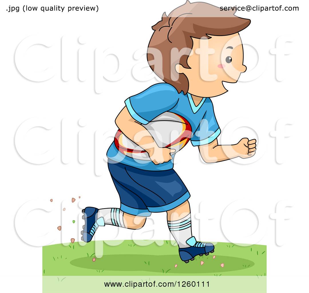 1080x1024 Clipart Of A Caucasian Boy Running With A Rugby Football