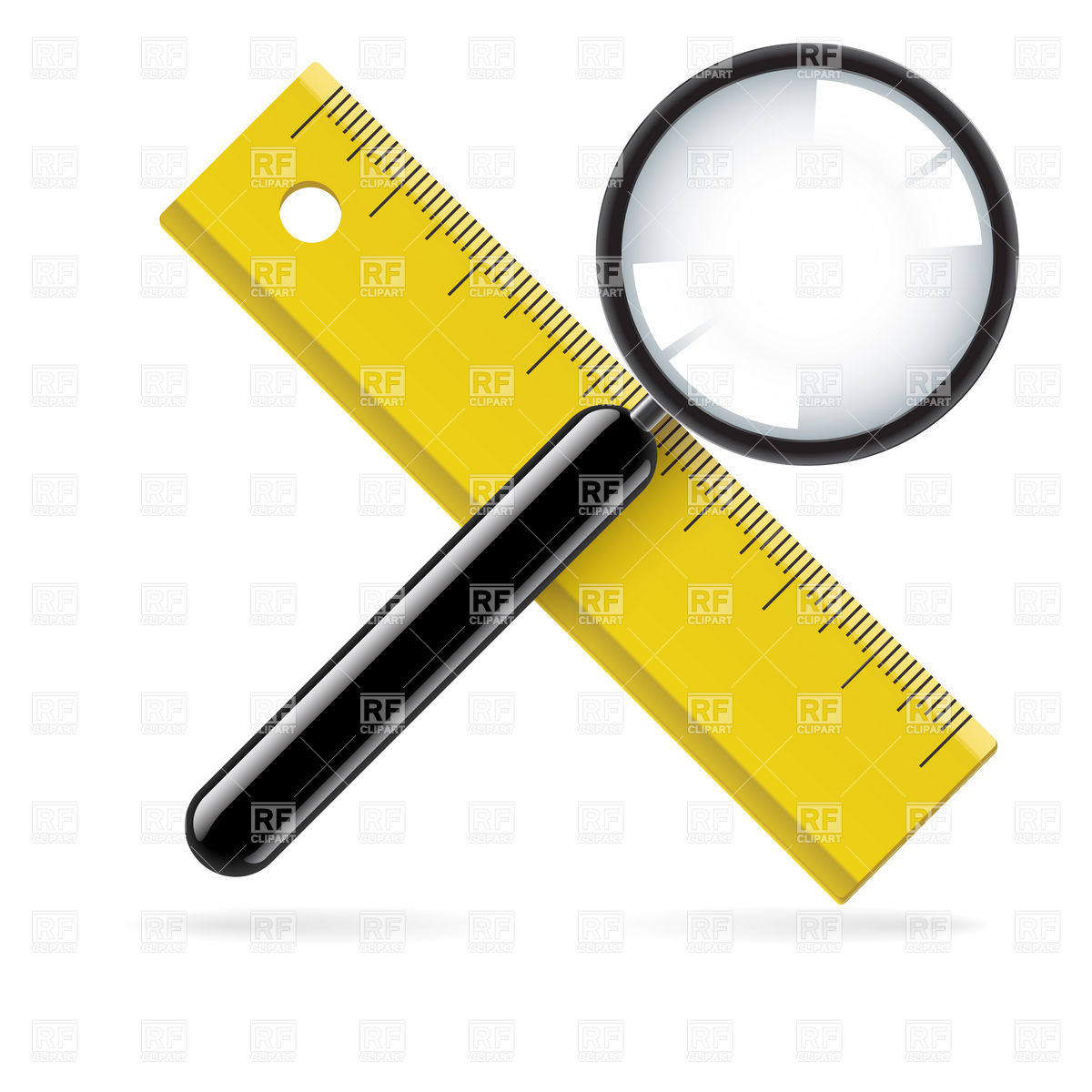 1200x1200 Magnifying Glass And Ruler Royalty Free Vector Clip Art Image