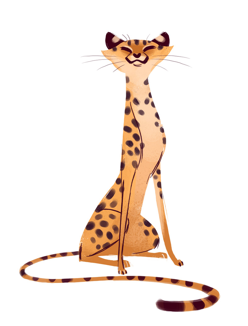 800x1052 Cheetah Clipart Happy
