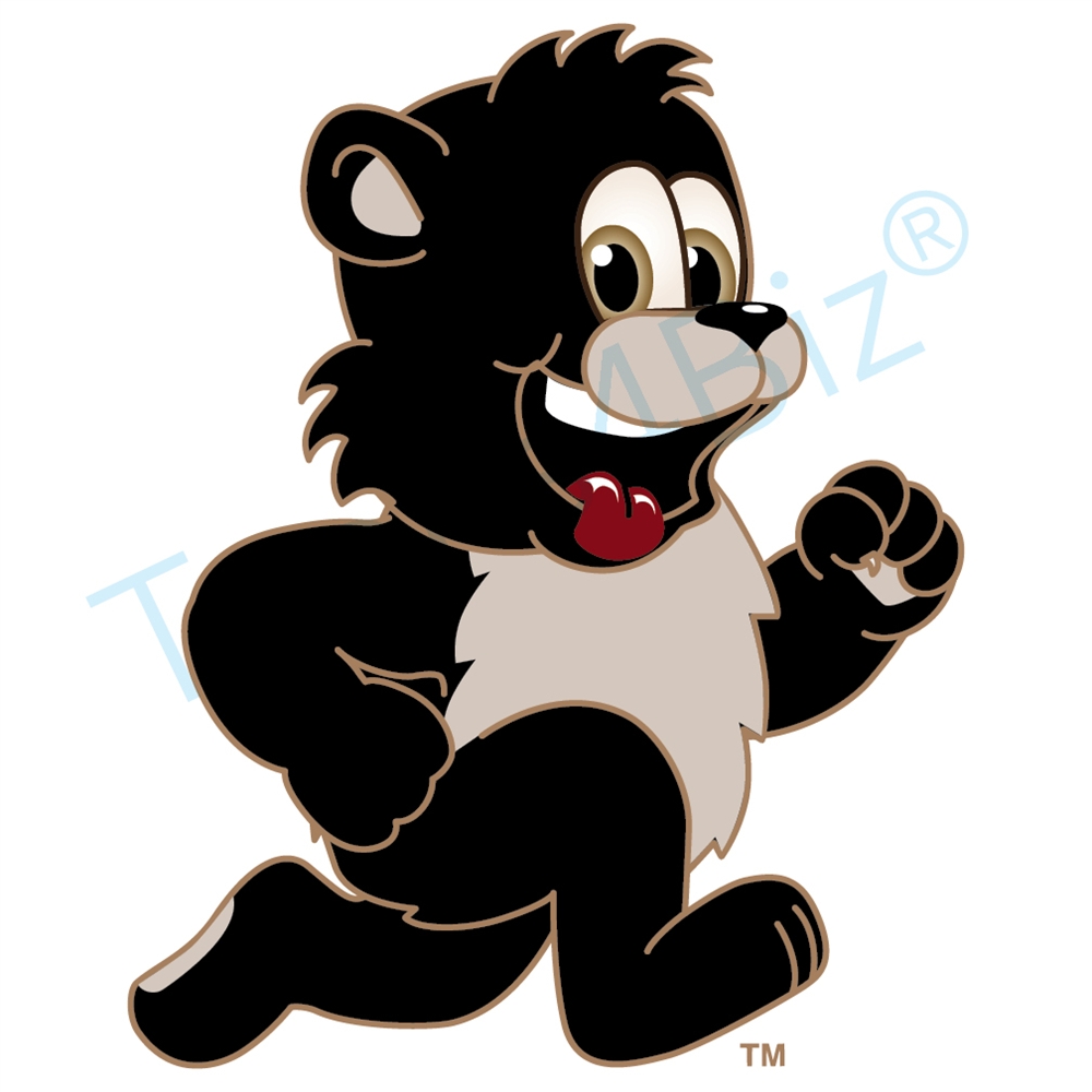 1000x1000 Black Bear Mascot Running Clip Art Clip Art