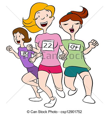 450x470 Women Running Event. An Image Of A Women Running In An Clipart