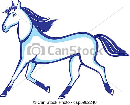 450x365 Illustration Running Horse Insulated On White Background Vector