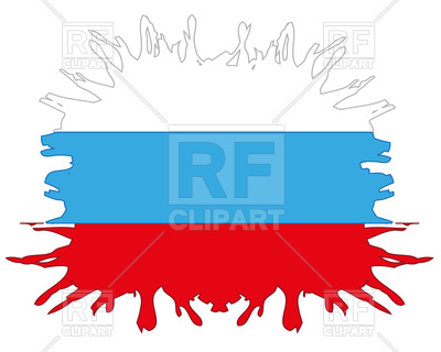 400x320 Russia Flag With Inkblots On White Background Royalty Free Vector