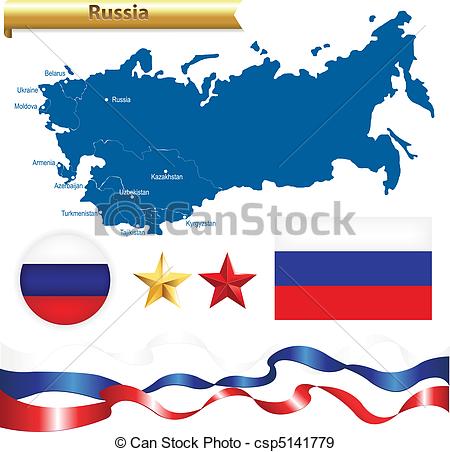 450x452 Russian Federation Set, Russia Map (Cis Commonwealth Of Eps