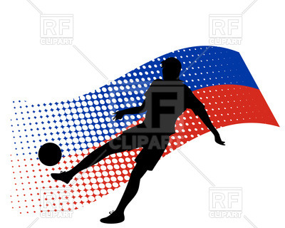 400x320 Silhouette Of Soccer Player Against Stylized Flag Of Russia
