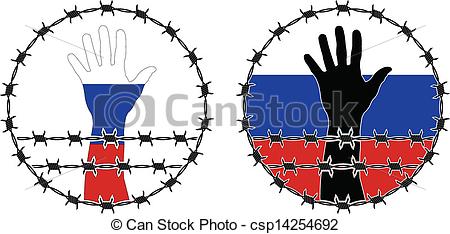 450x234 Violation Of Human Rights In Russia. Vector Illustration Eps