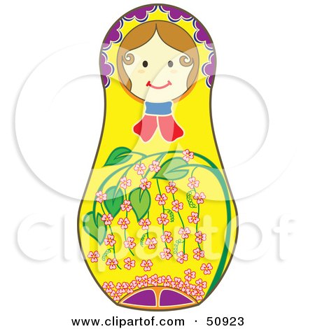 450x470 Clipart Of A Line Of Russian Matryoshka Nesting Dolls