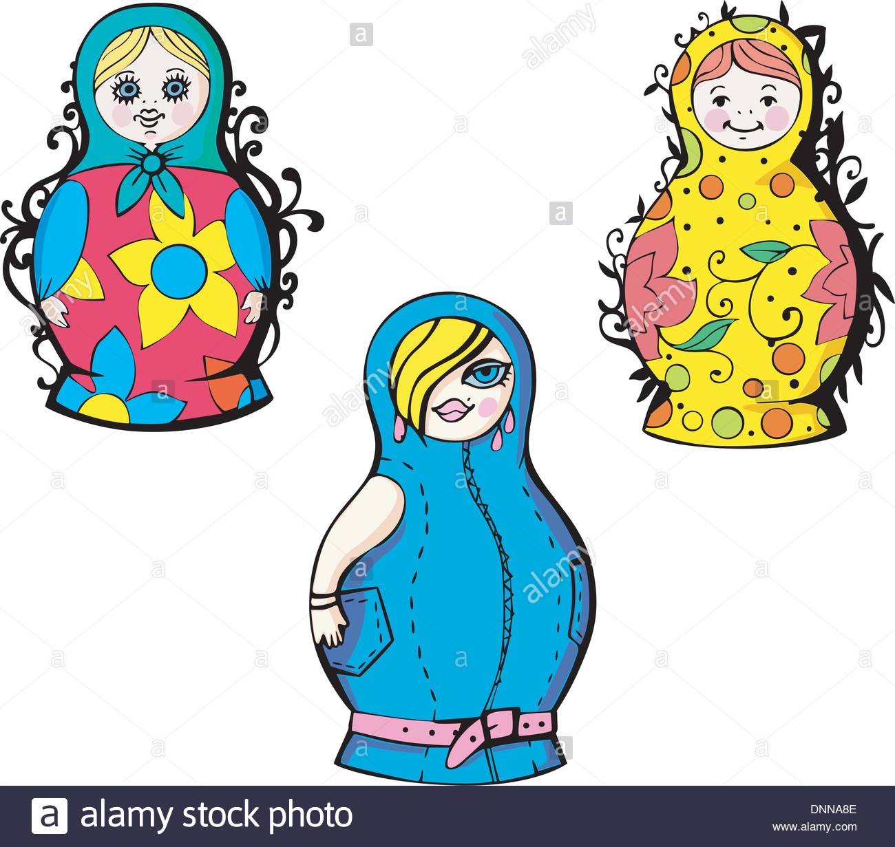1300x1231 Russian Dolls Matryoshka Vector Illustration Stock Photos